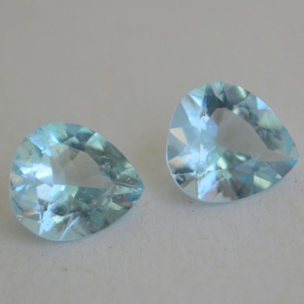 Aquamarin Birnenform Paar 