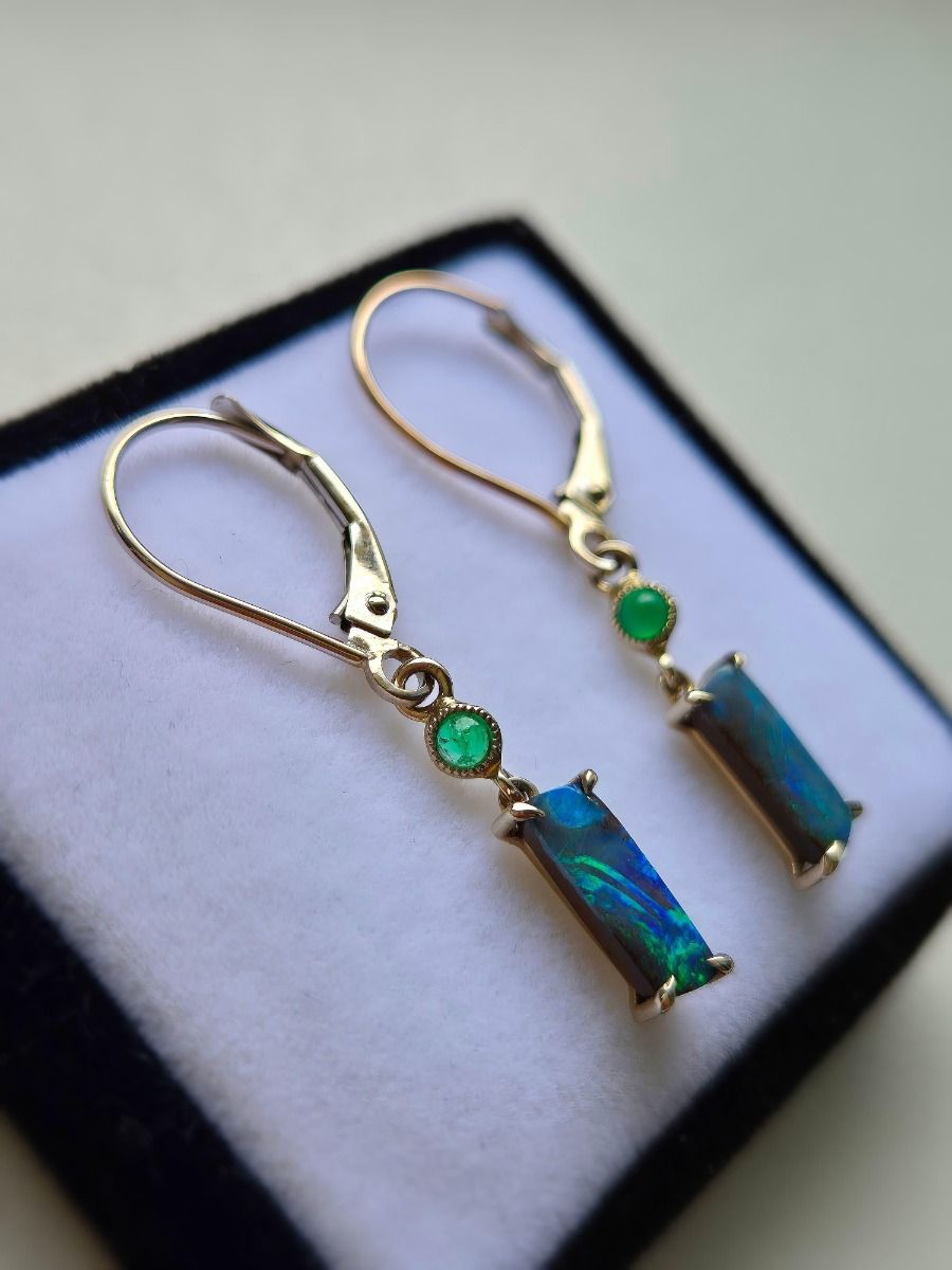 Tansanit Hänge-Ohrringe in 14K Rotgold, Drachenform